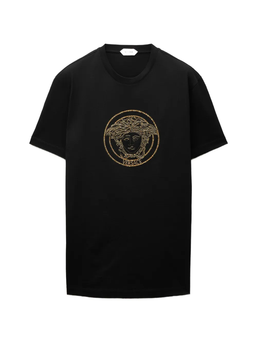 Versace 메두사 자수 시퀸 장식 티셔츠 | 블랙 | Image 1