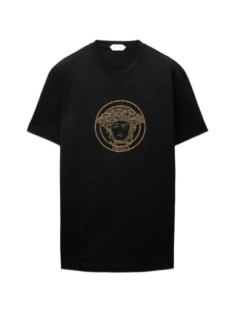 Versace Medusa-embroidery sequin-embellished T-shirt