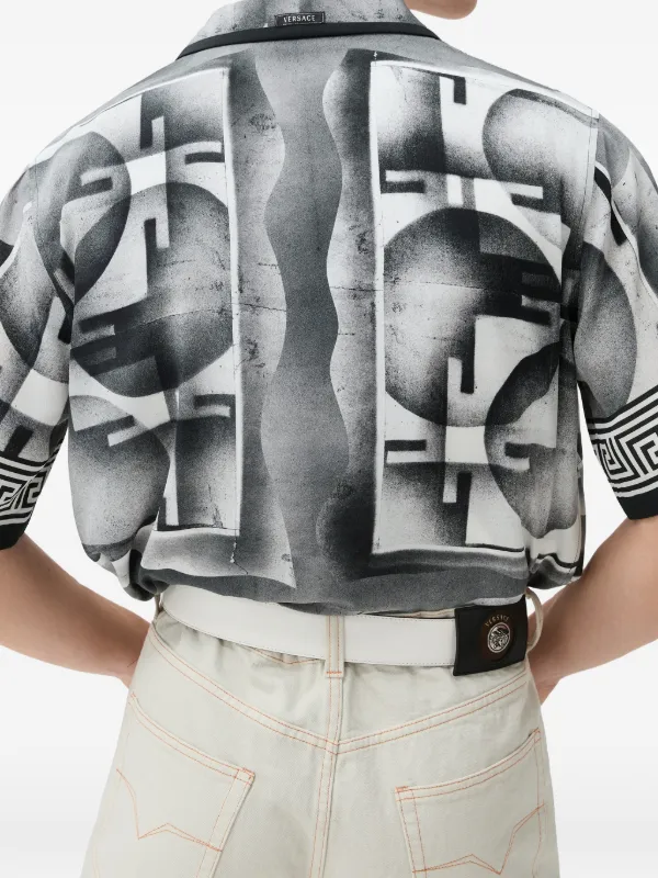 Versace Greca-print Shirt | Black | FARFETCH