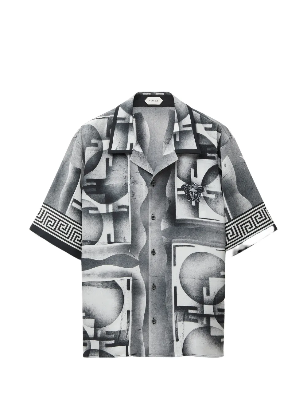 Versace printed crêpe de Chine silk shirt | Black | Image 1