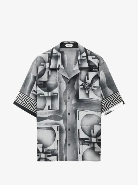 Versace camisa con estampado Greca