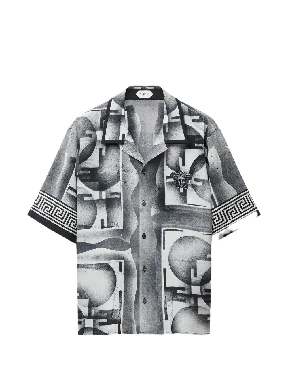 Versace printed crêpe-de-chine silk shirt | Black | Image 1