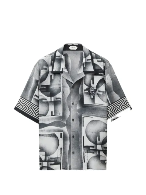 Versace printed crêpe-de-chine silk shirt