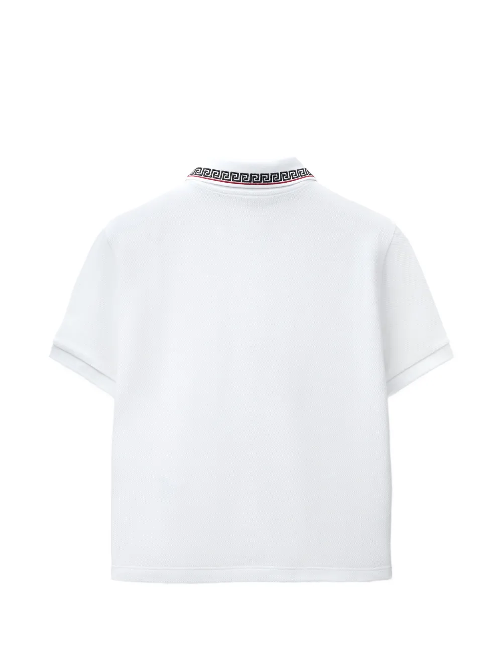 Versace Katoen piqué poloshirt met geborduurd logo Wit