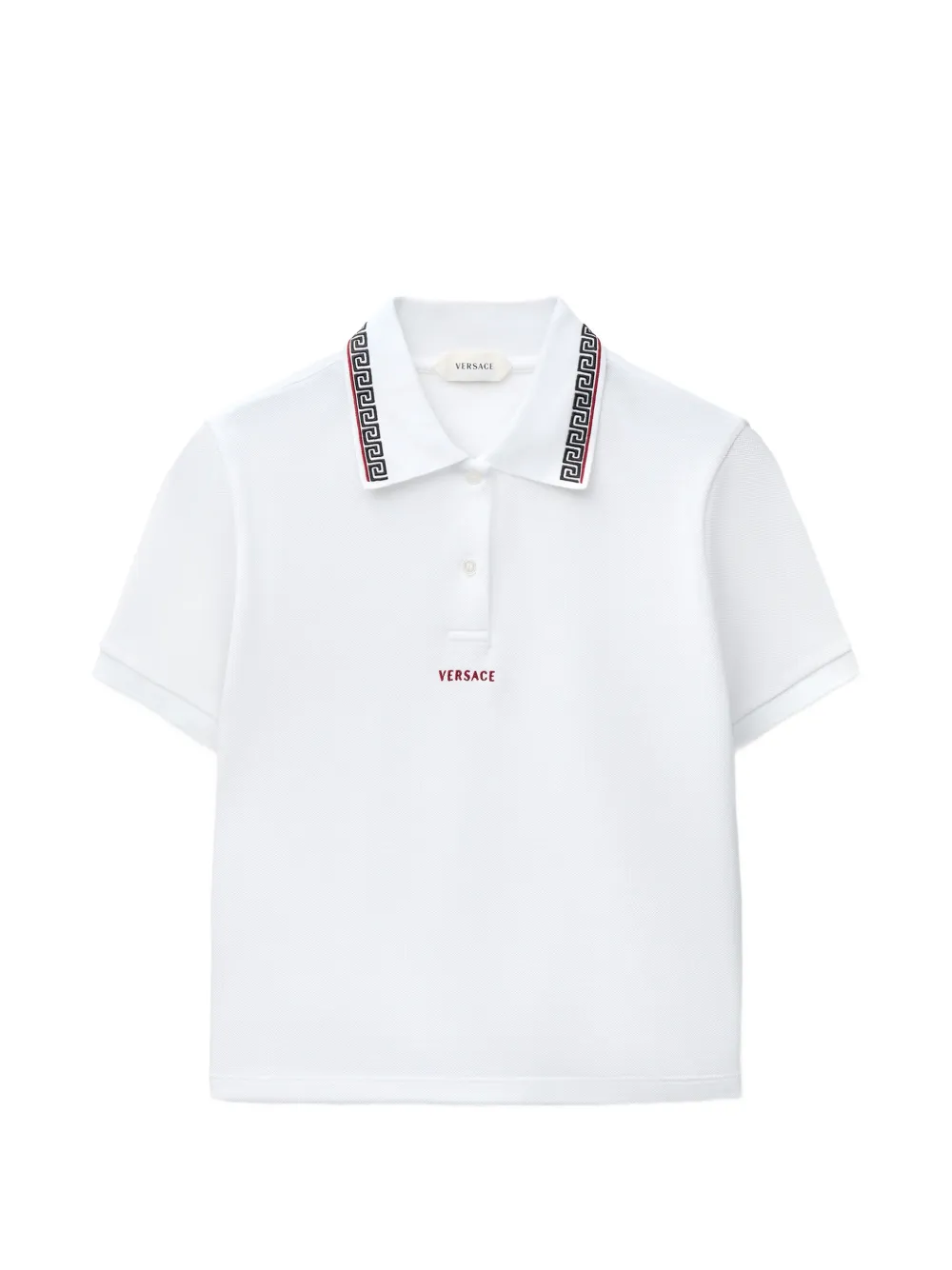 Versace embroidered-logo cotton piqué polo - Weiß