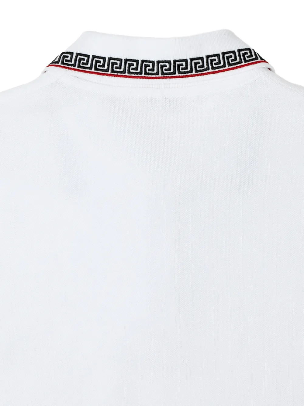 Versace Katoen piqué poloshirt met geborduurd logo Wit