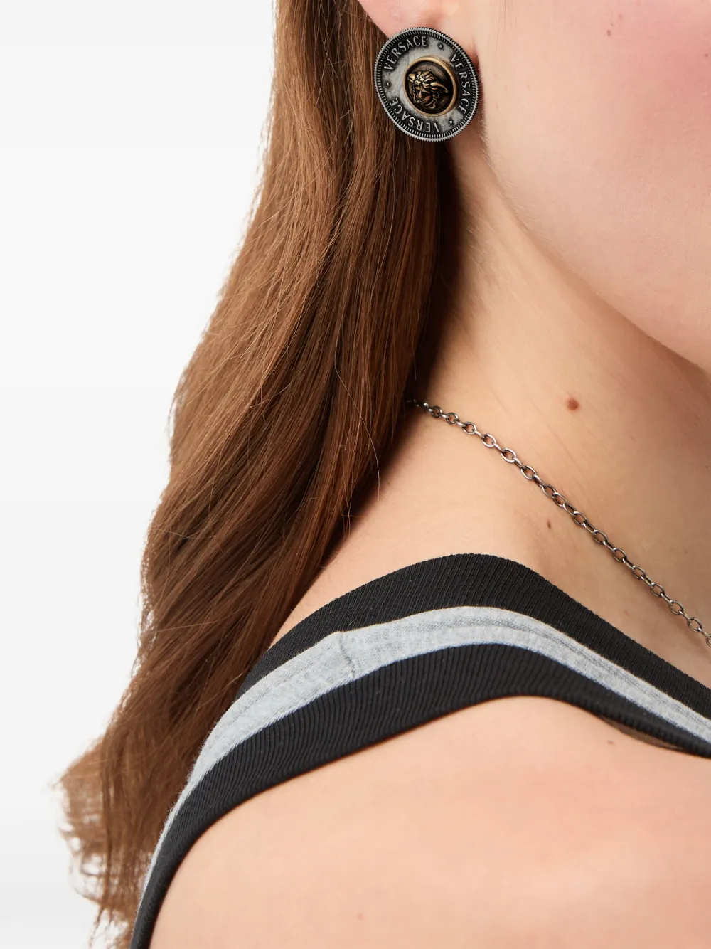 Versace Icon Coins Earrings in Silver, view 2
