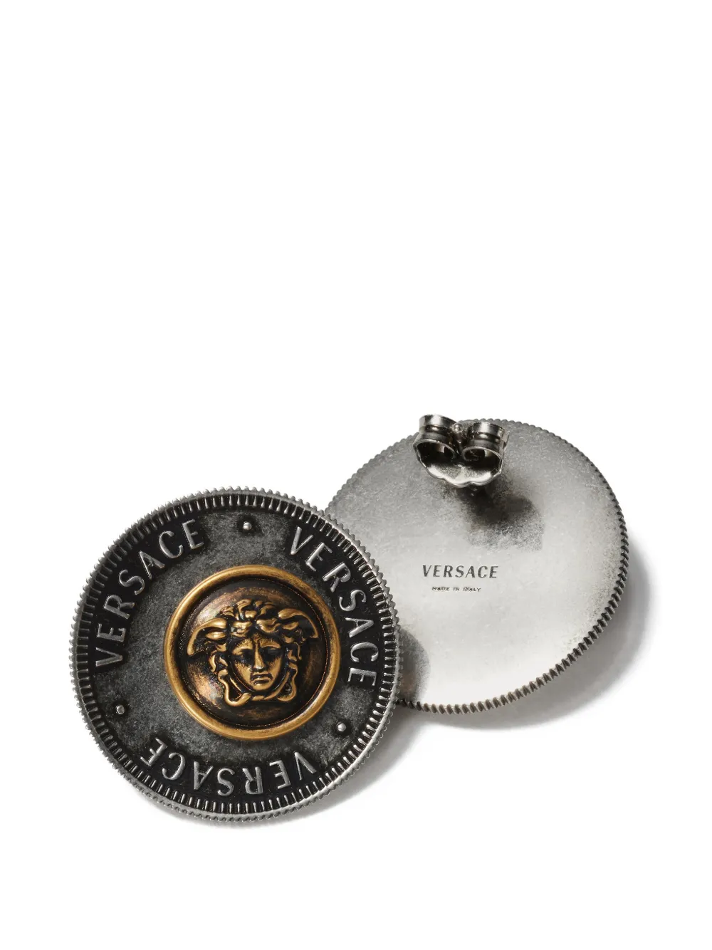 Versace Icon Coins Earrings in Silver, view 3