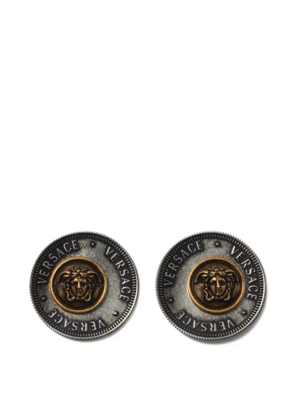 Versace Icon Coins Earrings in Silver