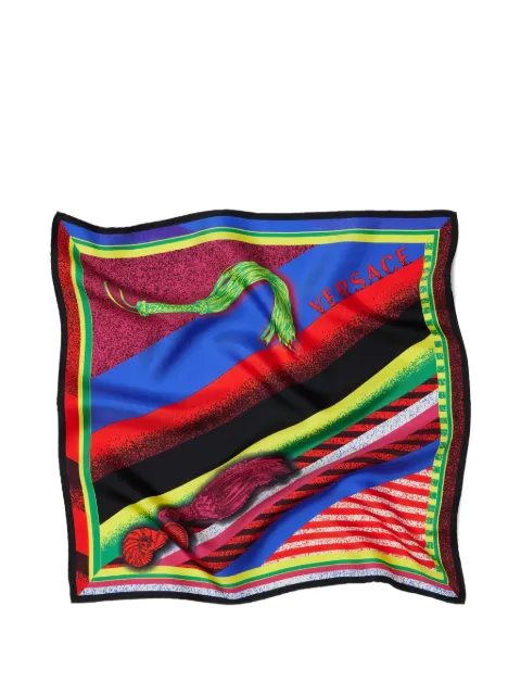 Versace printed silk twill scarf 55 cm