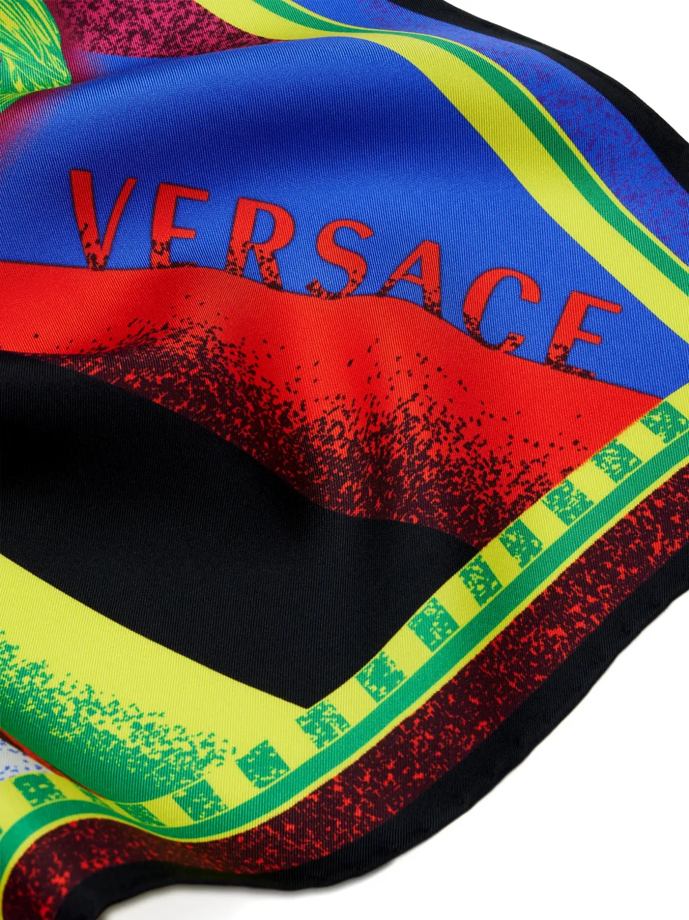 Versace Zijden twill sjaal met print (55 cm) Rood