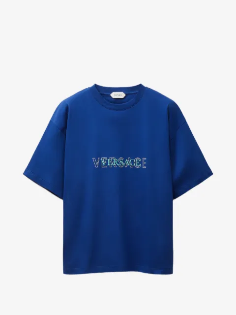 Versace embroidered-logo cotton-jersey regular T-shirt