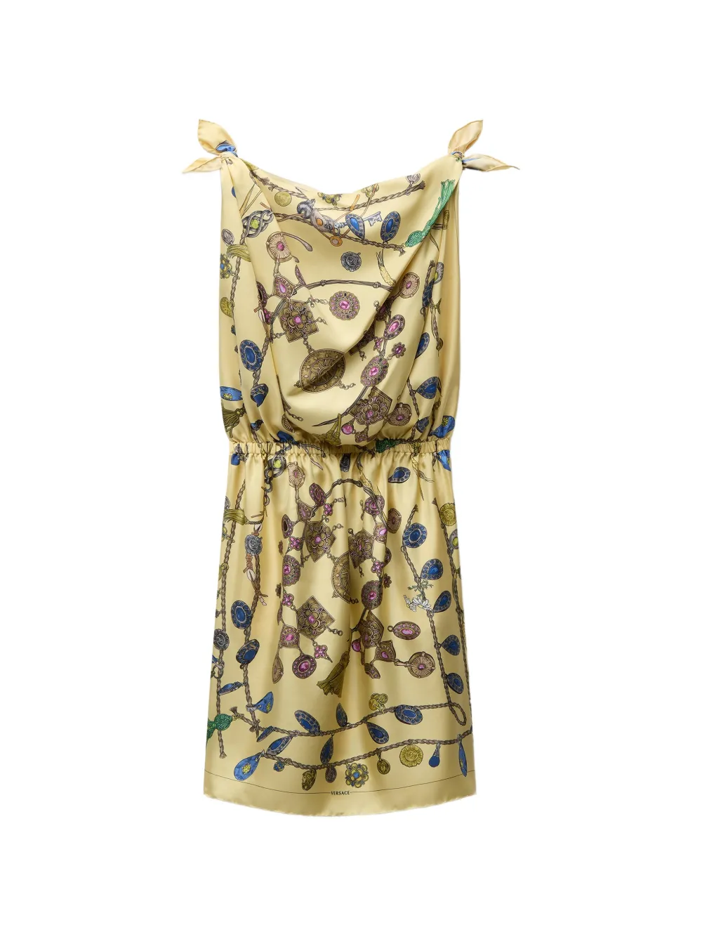 Versace printed cowl-neck mini dress | Yellow | Image 1