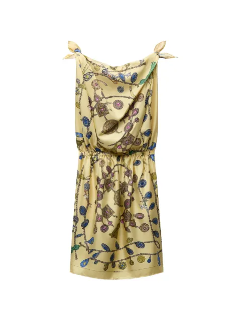 Versace printed cowl-neck mini dress