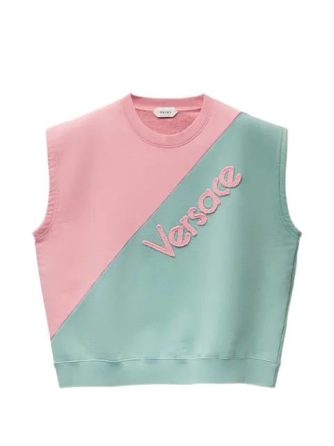 Versace embroidered cotton-jersey short-sleeved sweatshirt