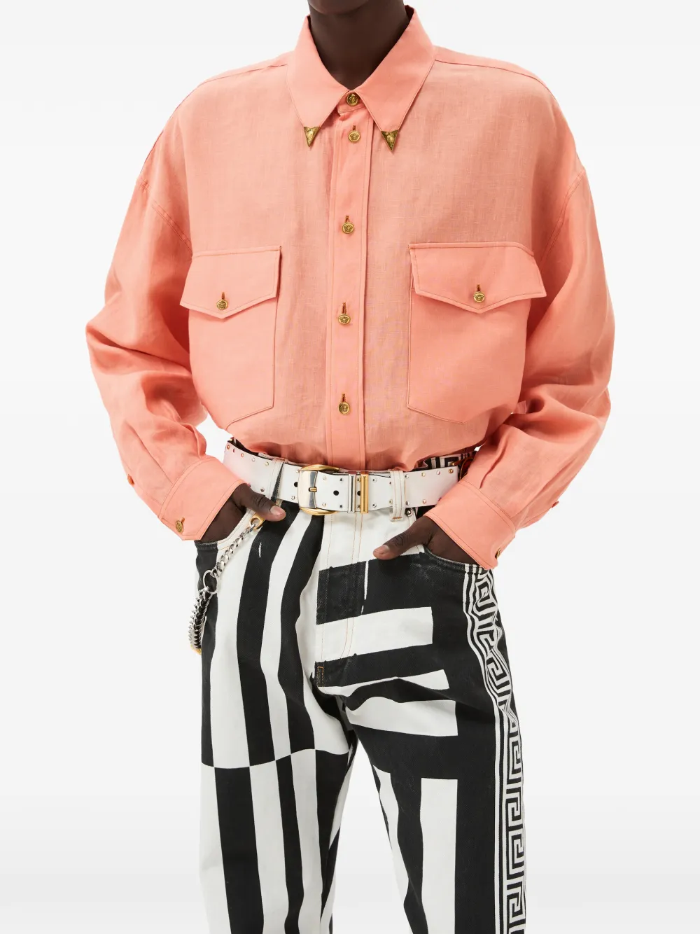 Versace Linnen overhemd Roze