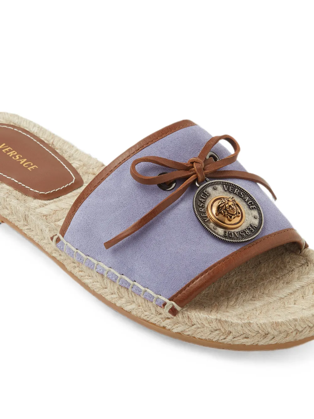 Versace Lola Medusa-charm bow-detail espadrilles Paars