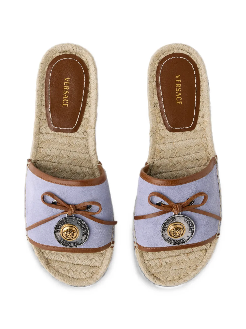 Versace Lola Medusa-charm bow-detail espadrilles Paars