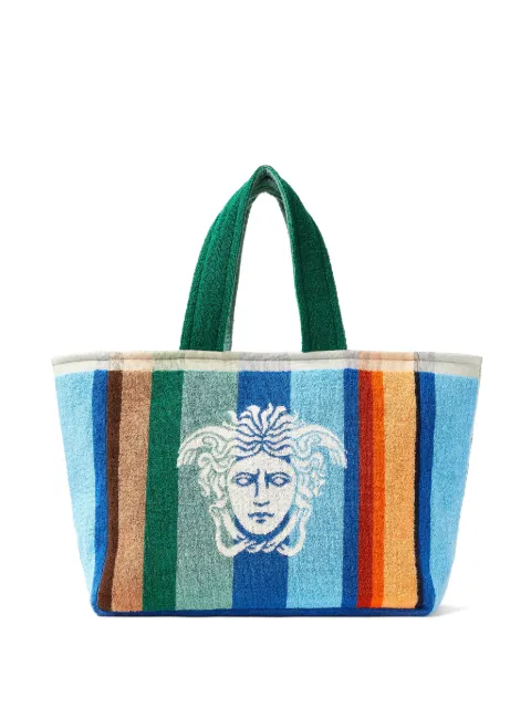 Versace Medusa striped tote bag