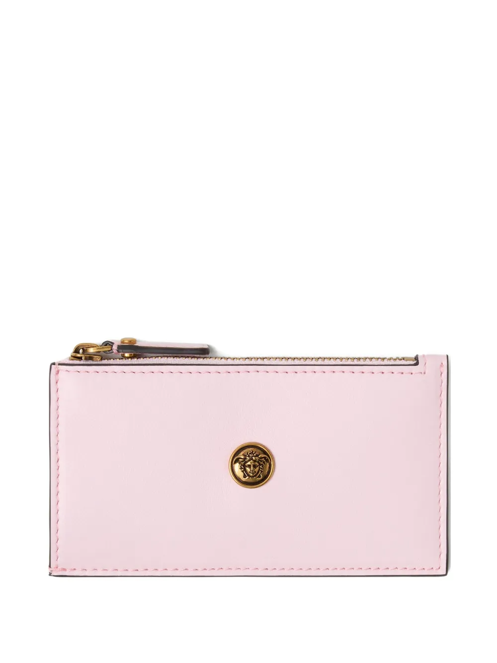 Versace Emblème leather zip zard holder - Rosa