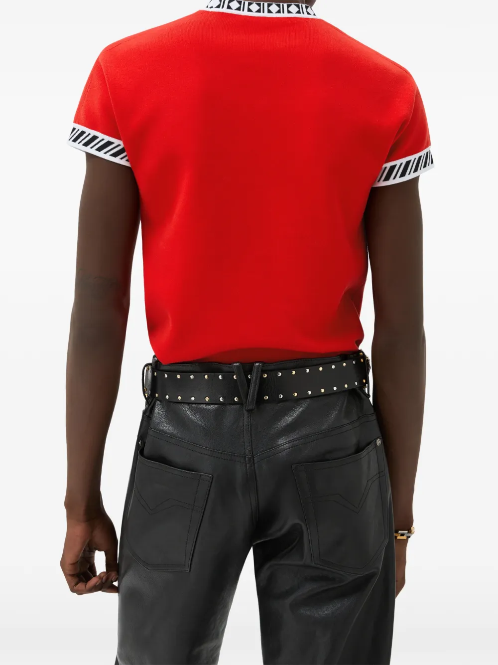  Versace T-shirt En Maille De Coton - Rouge 