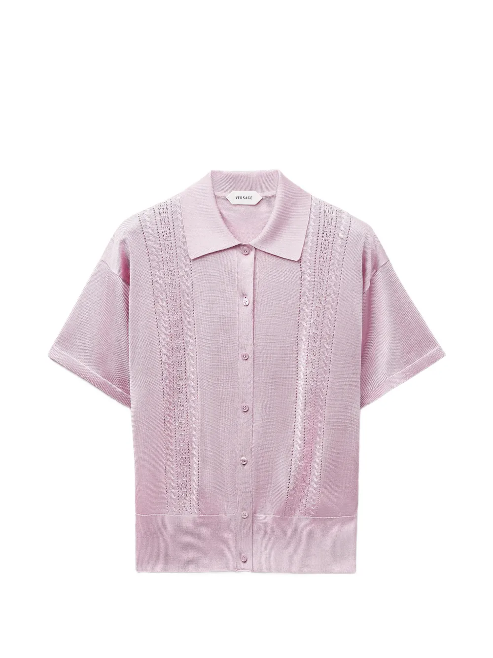 Versace Gestricktes Poloshirt aus Viskose - Rosa