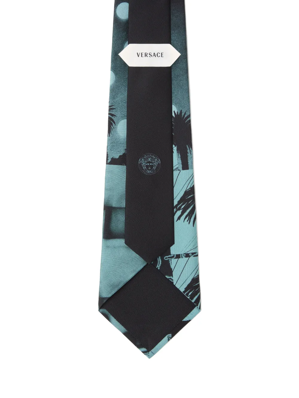Versace Stropdas met Medusa-logo Blauw
