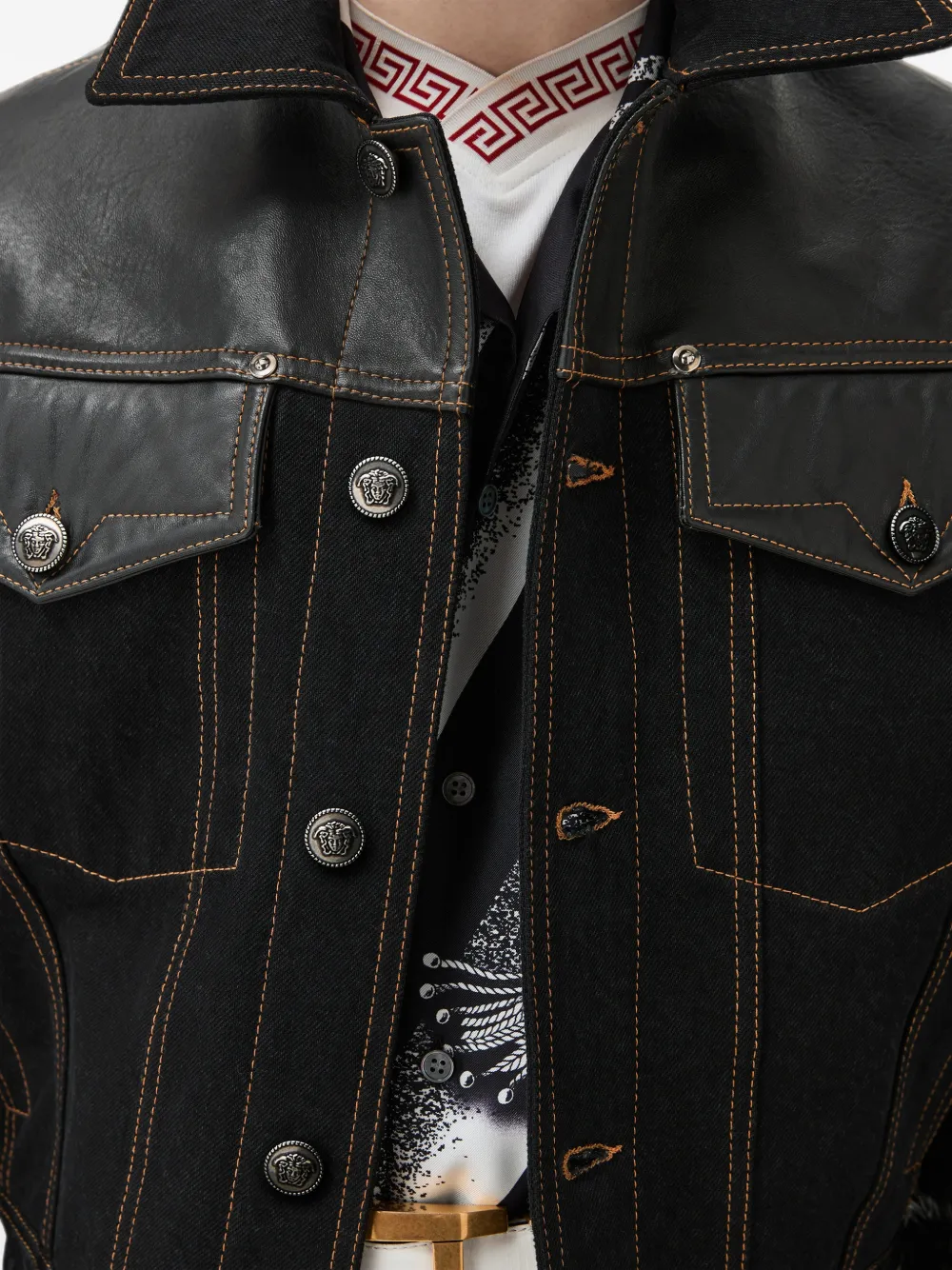 Versace Jack met contrasterend vlak Zwart