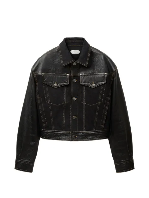 Versace contrast-panel button-up jacket