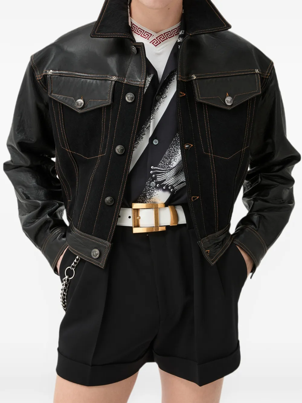 Versace Jack met contrasterend vlak Zwart