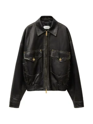 Versace Plongé レザージャケット | ブラック | FARFETCH JP