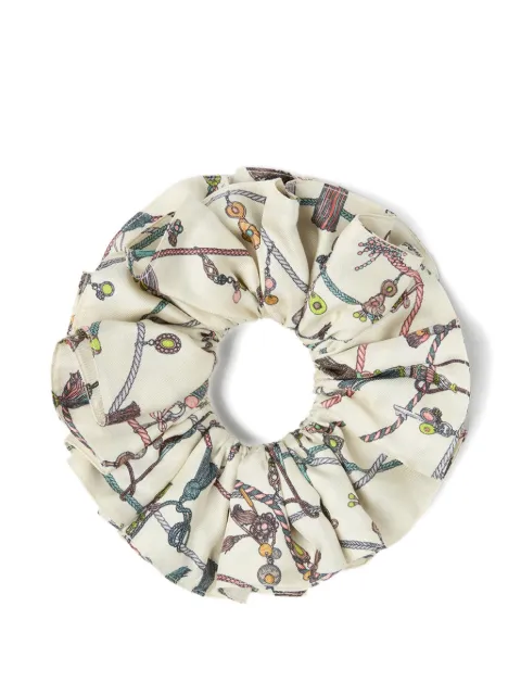 Versace printed silk twill scrunchie