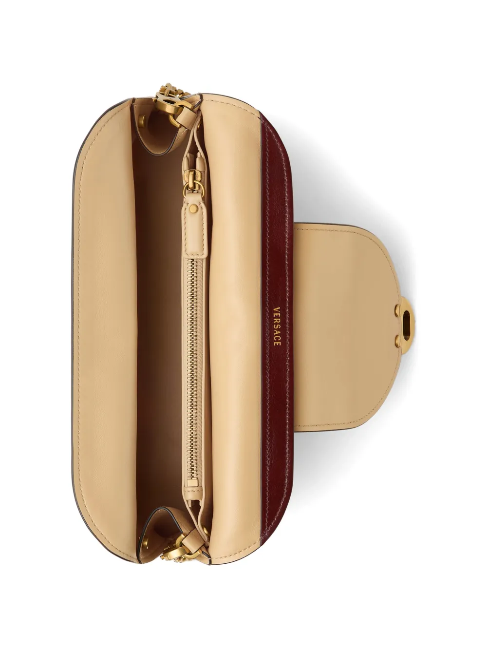 Versace Vivian leren clutch Beige