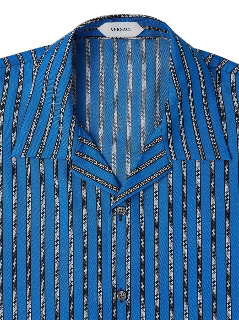 Versace Zijden twill blouse met print Blauw