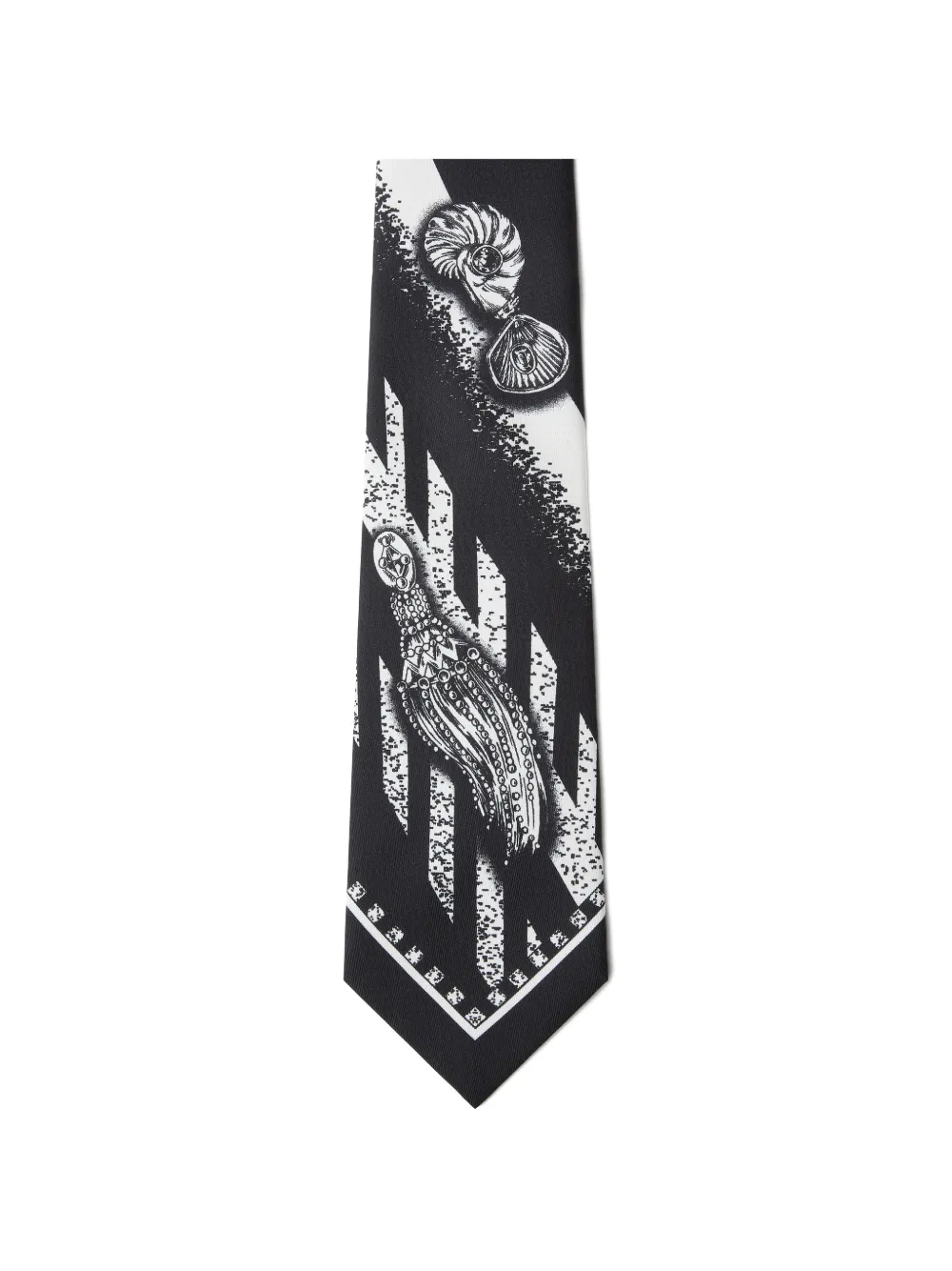 Versace Graphic-print Tie In Black