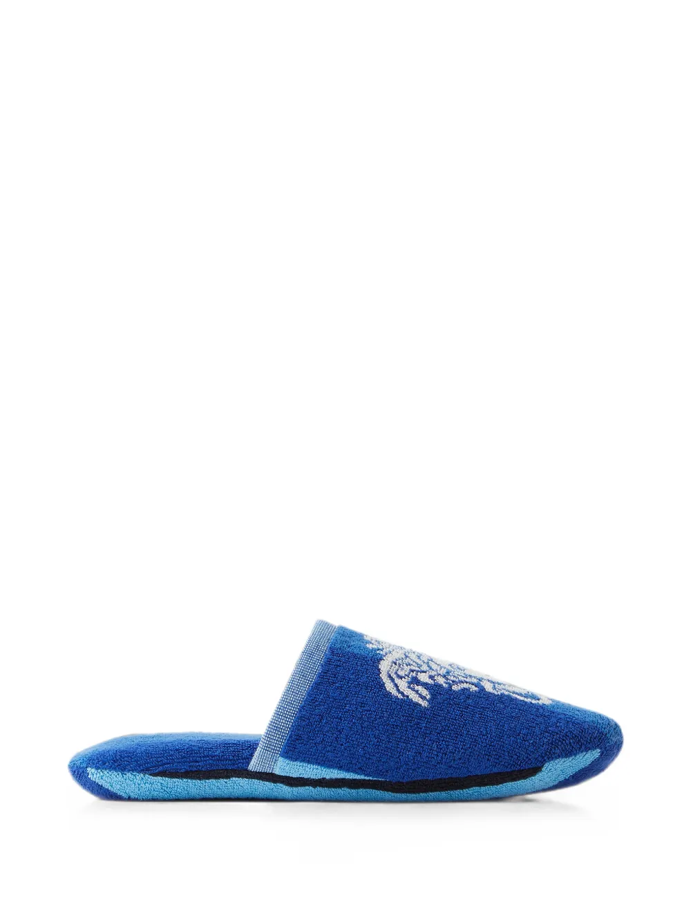 Versace Home striped cotton-terry jacquard slippers - Blu