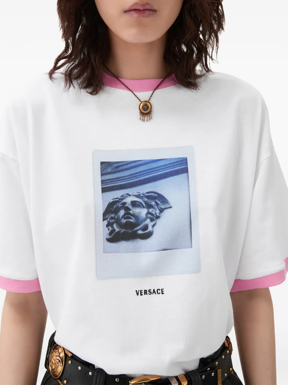 Versace Katoenen-jersey T-shirt met print Wit