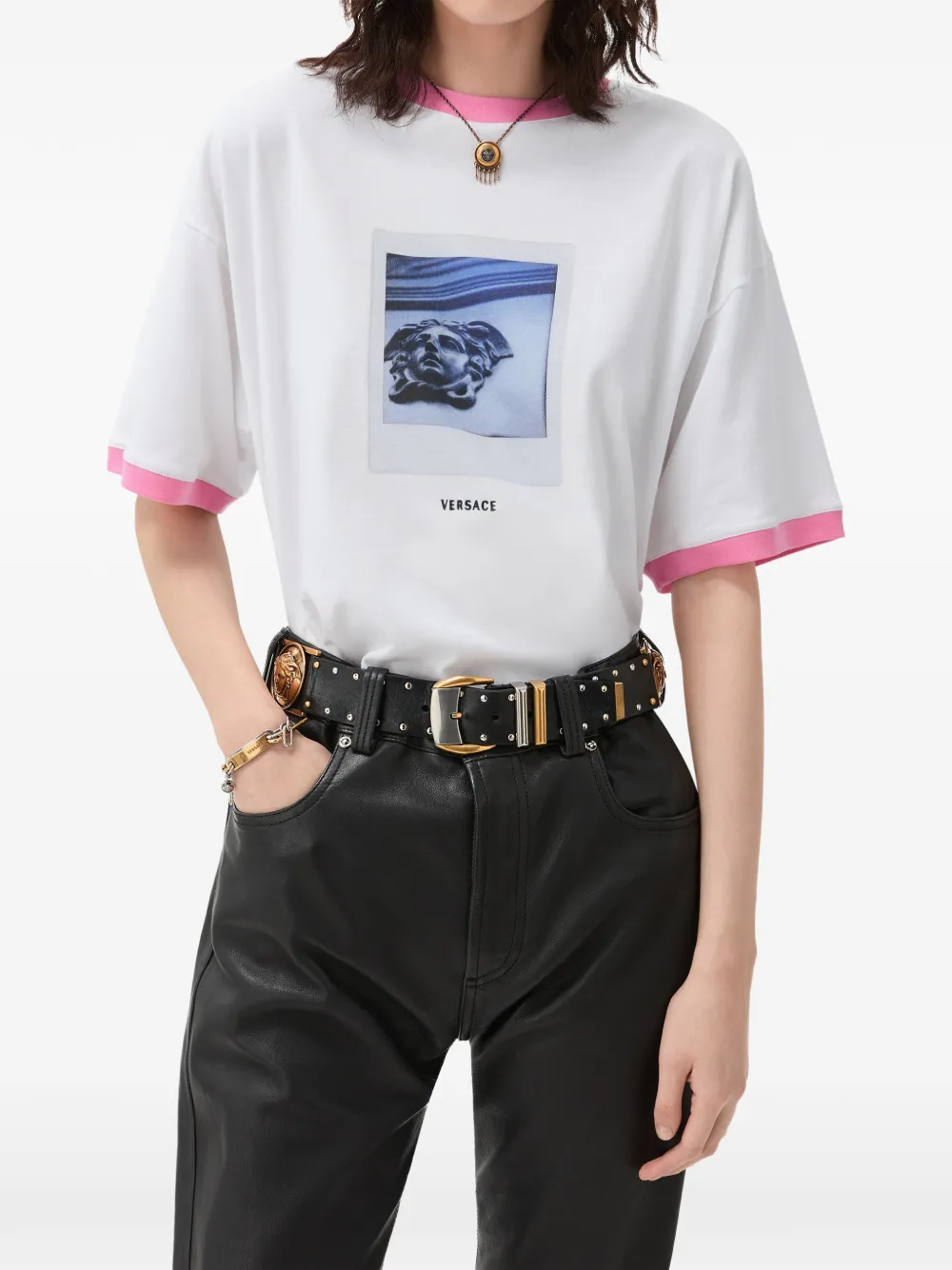  Versace Camiseta Estampada - Blanco 