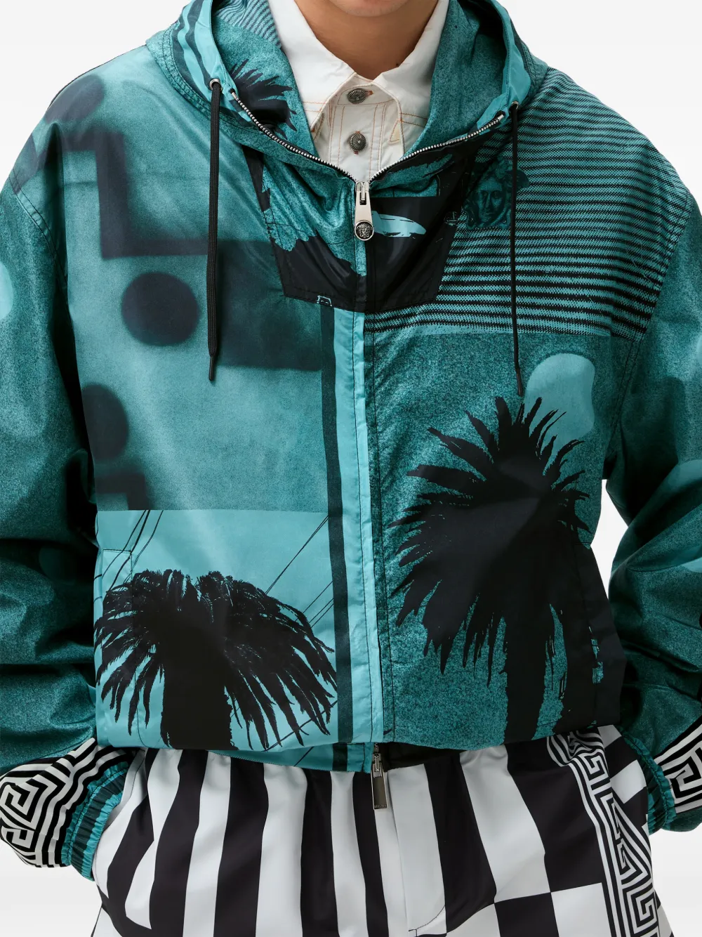 Versace Nylon windjack met print Blauw
