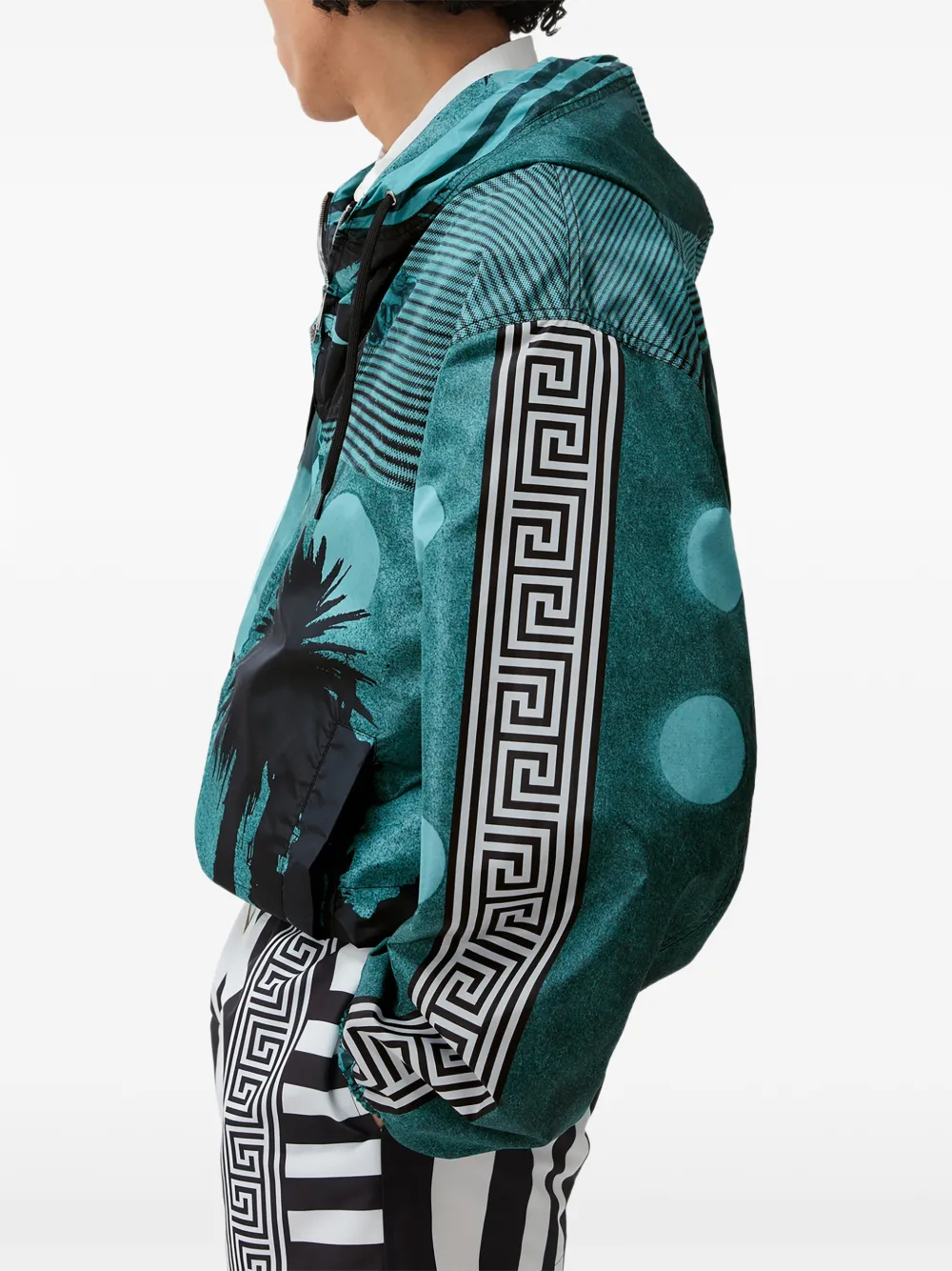 Versace Nylon windjack met print Blauw