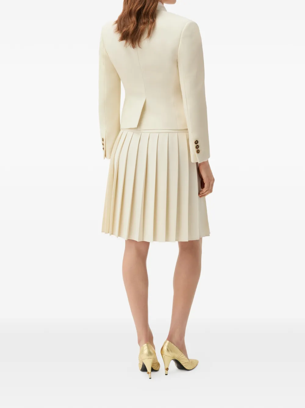 Versace Mini-plooirok met Medusa kop Beige