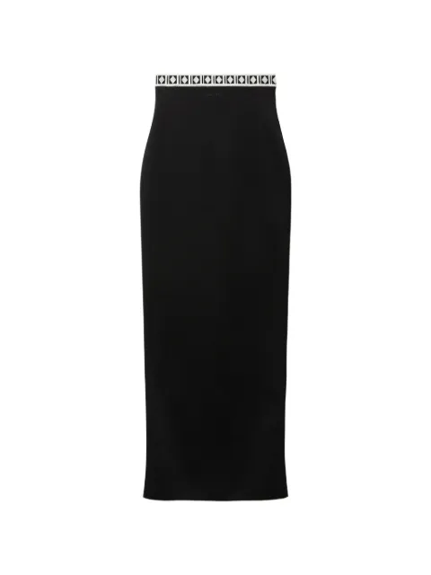 Versace viscose-blend jacquard long skirt