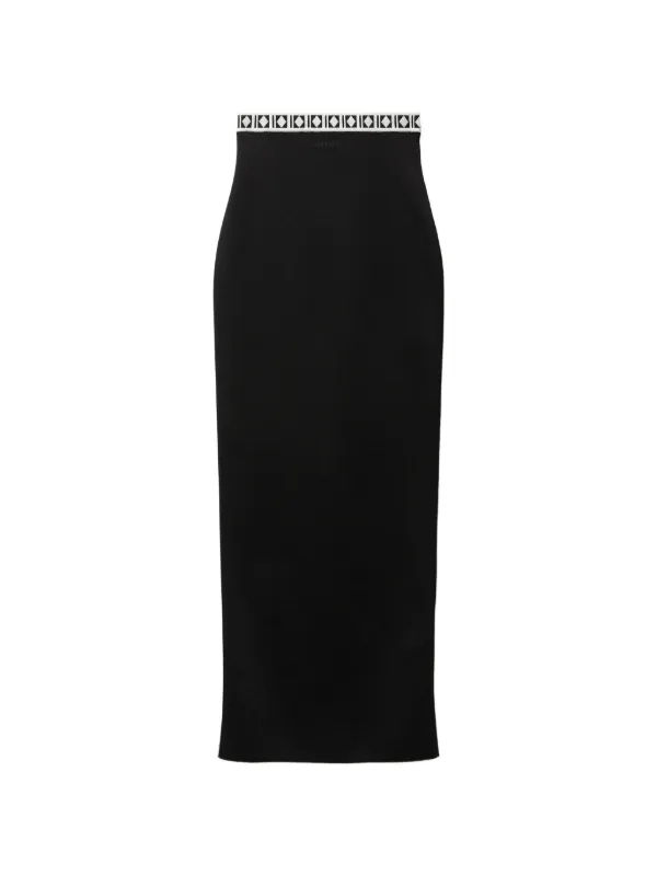 Versace Viscose-blend Jacquard Long Skirt in Black
