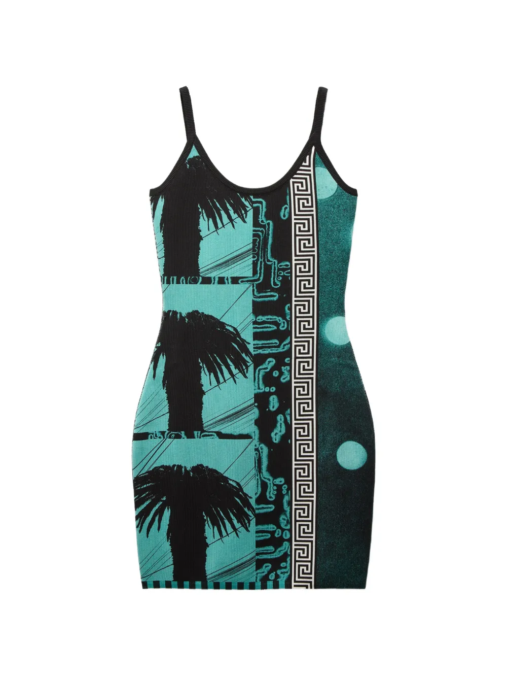 Versace Greca-print graphic-pattern dress - Blu