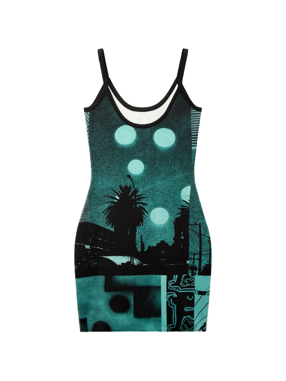 Versace Jurk met grafische patroon en Greca-print Blauw