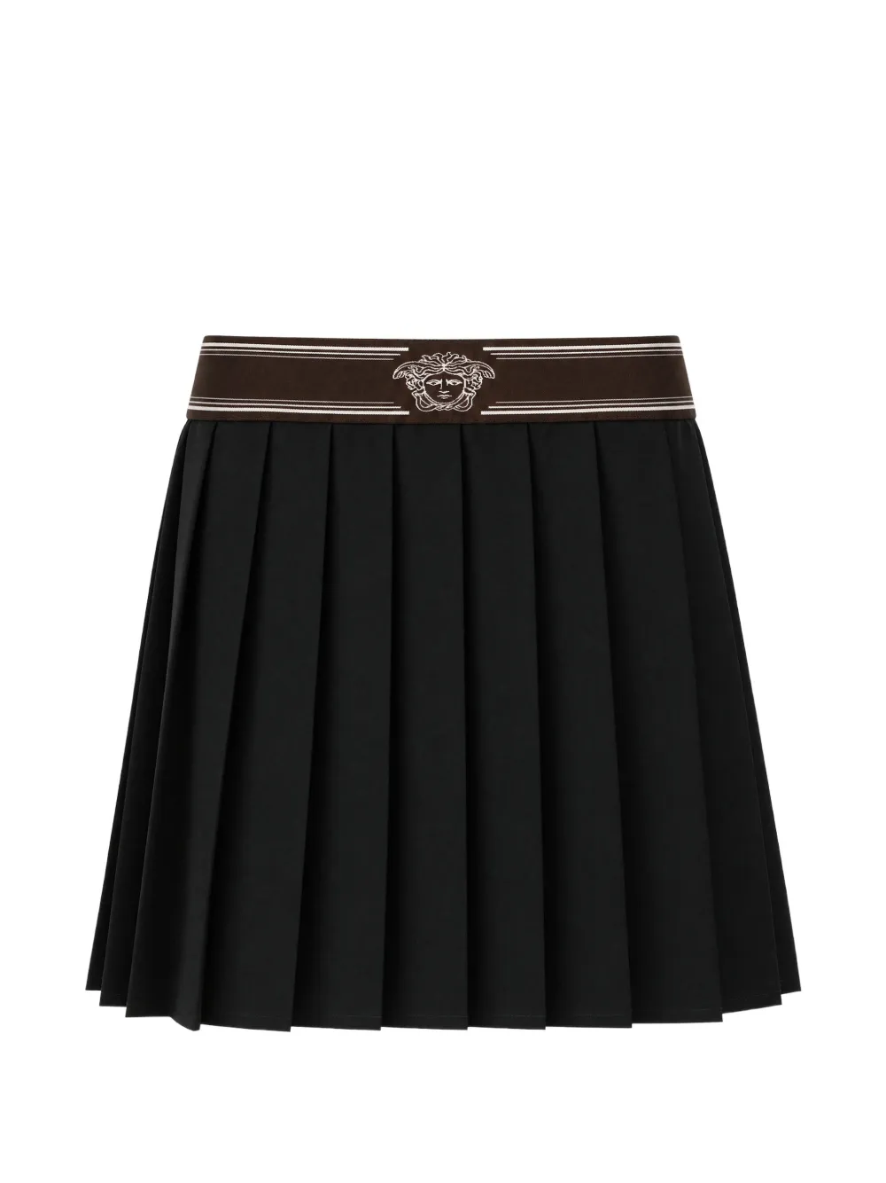 Versace 플리츠 울 모헤어 미니 스커트 | 블랙 | Image 1