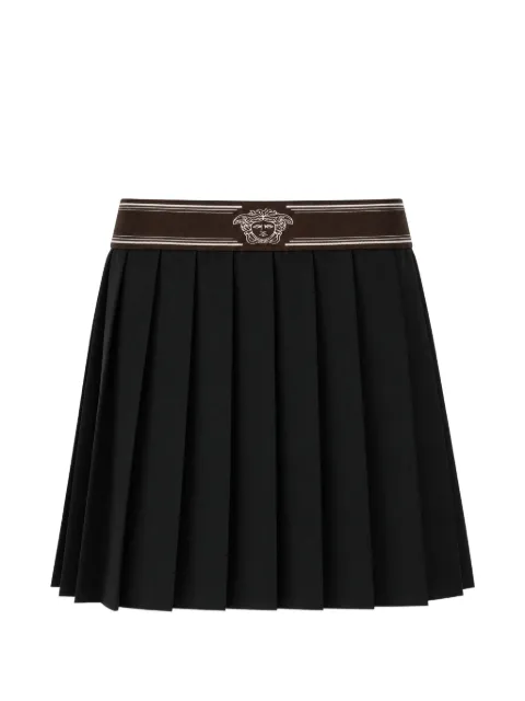 Versace pleated wool-mohair mini skirt