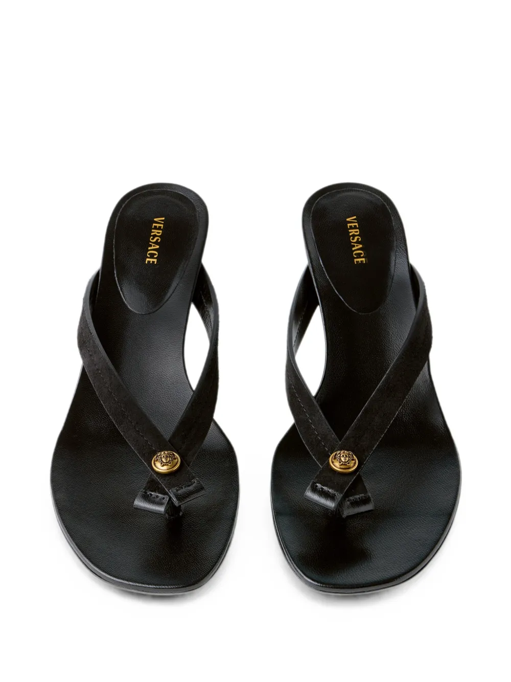 Versace Medusa-plaque kitten-heel mules Zwart