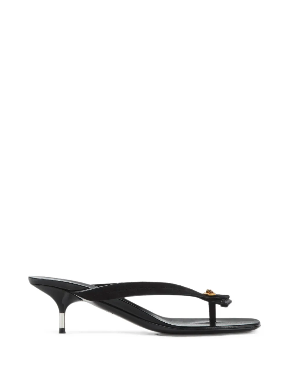 Versace Medusa-plaque kitten-heel mules - Nero