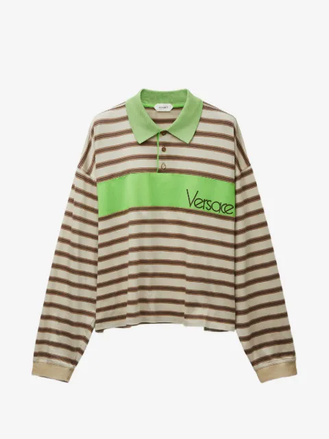 Versace playera tipo polo con logo bordado